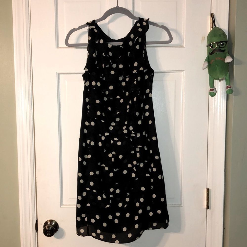 Adrianna Papell Polka Dot Ruffled Dress